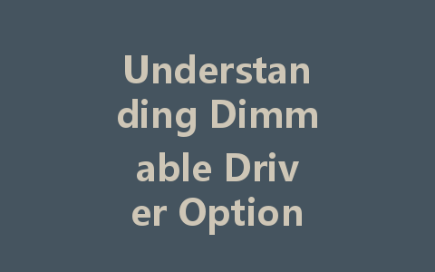 Understanding Dimmable Driver Options for LED Lights: A Comprehensive Guide