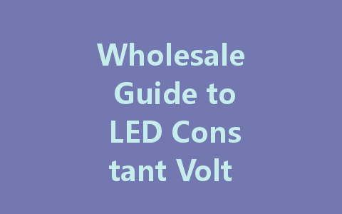 Wholesale Guide to LED Constant Voltage Drivers: Procurement Tips and Suppliers