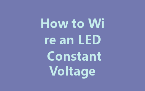 How to Wire an LED Constant Voltage Driver: A Step-by-Step Video Guide