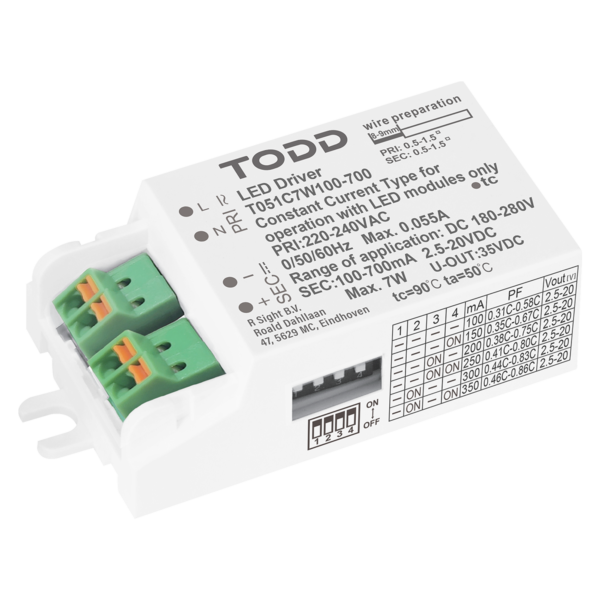Constant Current compact led drivers 7w 100-700ma