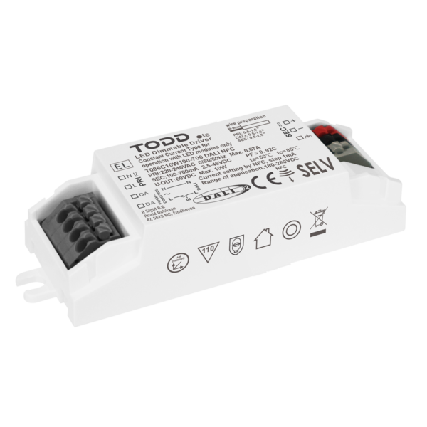 CC Dimmable Driver DALI NFC 10w 100-700ma
