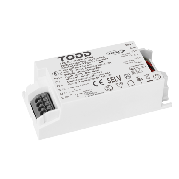 Constant Current Dimmable Driver DALI DT8 NFC 44w 300-1050